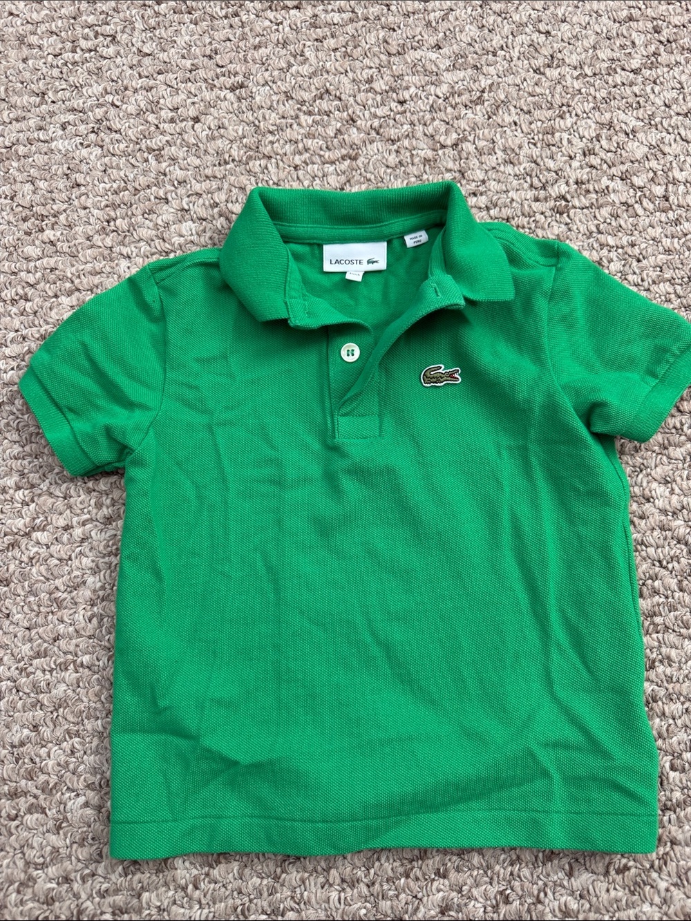 Lacoste Kids Green Short-Sleeve Pique Polo